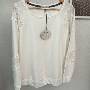 Knox Rose White Lace Sweatshirt
